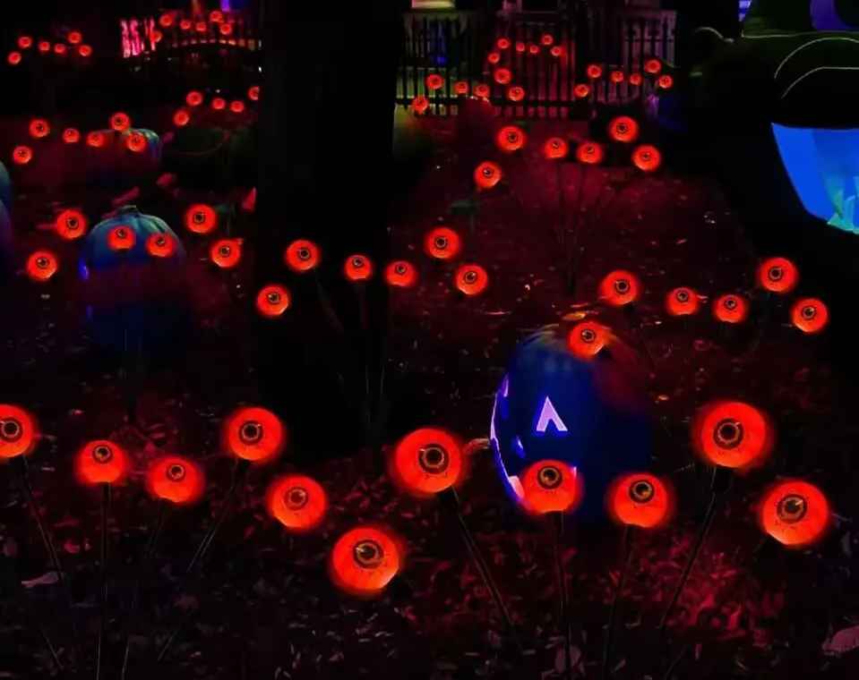 Decoratieve Tuinlampjes Oogbol 6 Koppen op Zonne-energie Padverlichting voor Tuin Terras en Halloween Feest | Sulvida