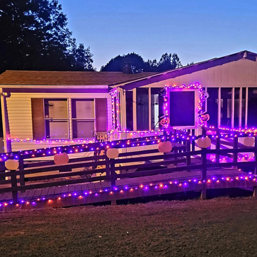 LED Sfeerlichtjes Paars en Oranje voor Tuin Terras Feest Seizoensverlichting Sfeerverlichting Binnen Buiten | Sulvida