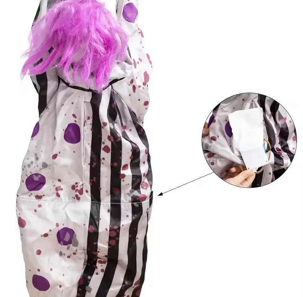 Hangende Spookclown met Geluidsactivatie Lichteffecten Halloween Decoratie Feest Horror Accessoire Interieur | Sulvida