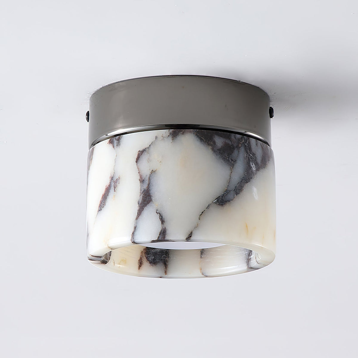 Ronde plafondlamp natuursteen glas metaal E26 E27 IP20 wit zwart klassieke opbouw plafondverlichting | Sulvida