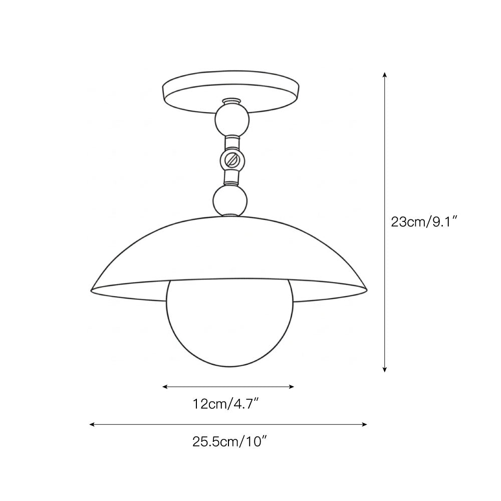 Plafondlamp Messing Glas Ø25cm Semi-Flush Klassiek Design G9 Fitting Handig Monteerbaar Woonkamer Slaapkamer | Sulvida