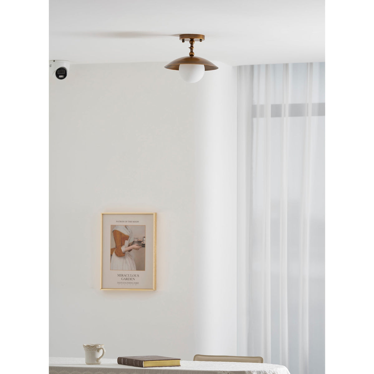 Plafondlamp Messing Glas Ø25cm Semi-Flush Klassiek Design G9 Fitting Handig Monteerbaar Woonkamer Slaapkamer | Sulvida