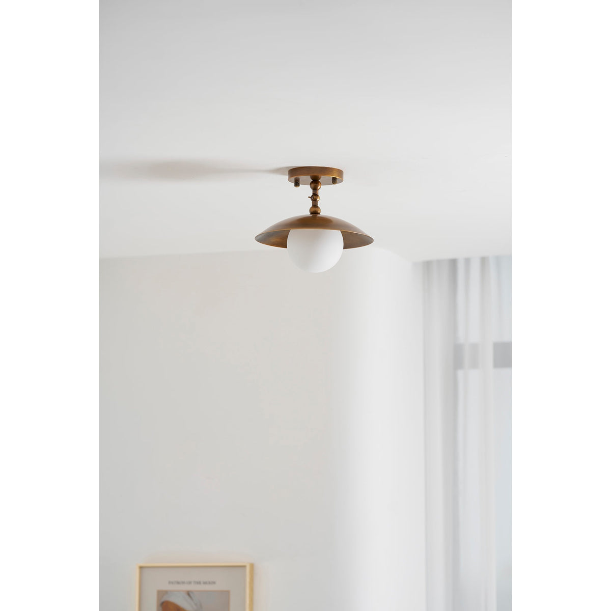 Plafondlamp Messing Glas Ø25cm Semi-Flush Klassiek Design G9 Fitting Handig Monteerbaar Woonkamer Slaapkamer | Sulvida