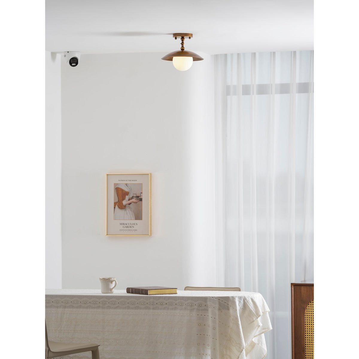 Plafondlamp Messing Glas Ø25cm Semi-Flush Klassiek Design G9 Fitting Handig Monteerbaar Woonkamer Slaapkamer | Sulvida