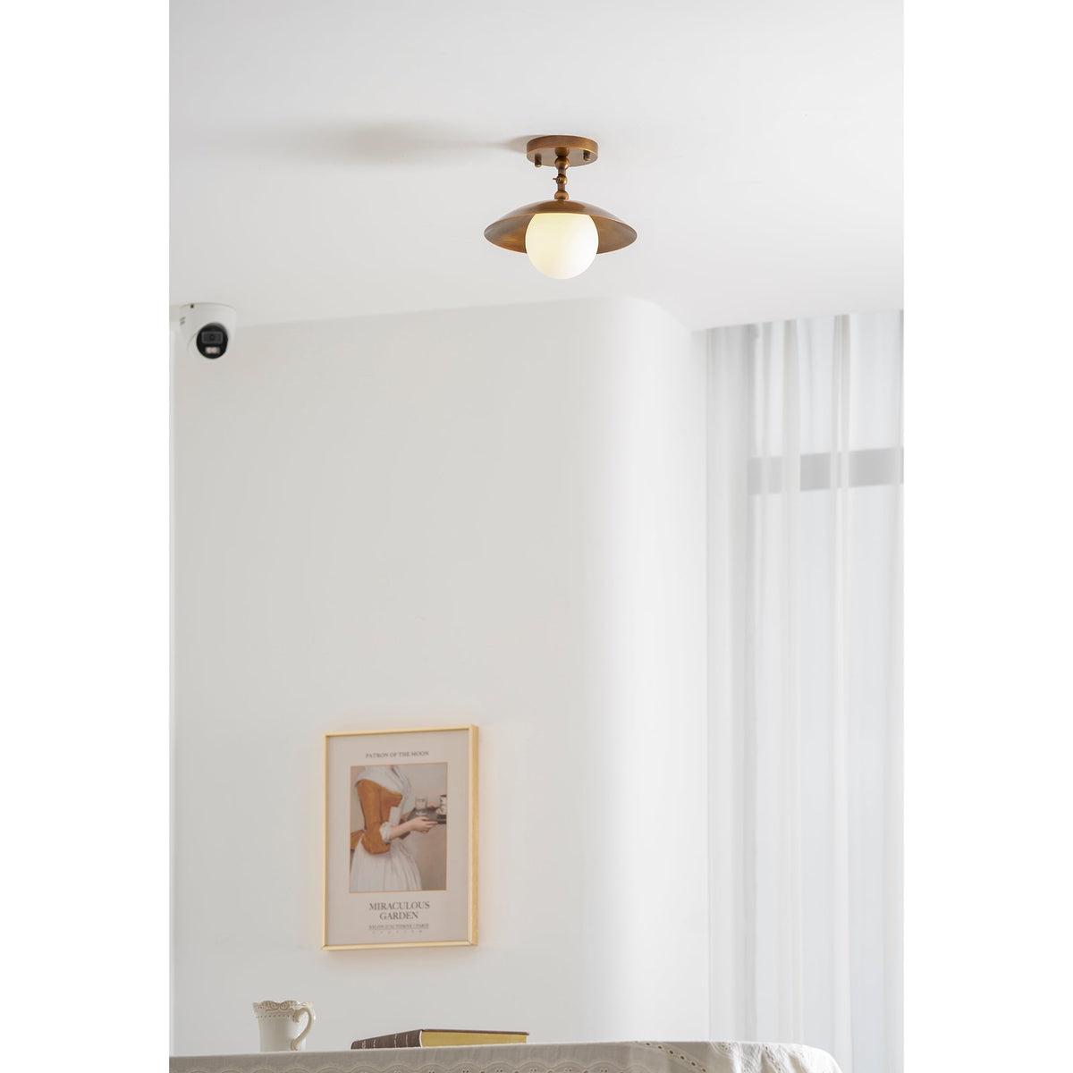 Plafondlamp Messing Glas Ø25cm Semi-Flush Klassiek Design G9 Fitting Handig Monteerbaar Woonkamer Slaapkamer | Sulvida