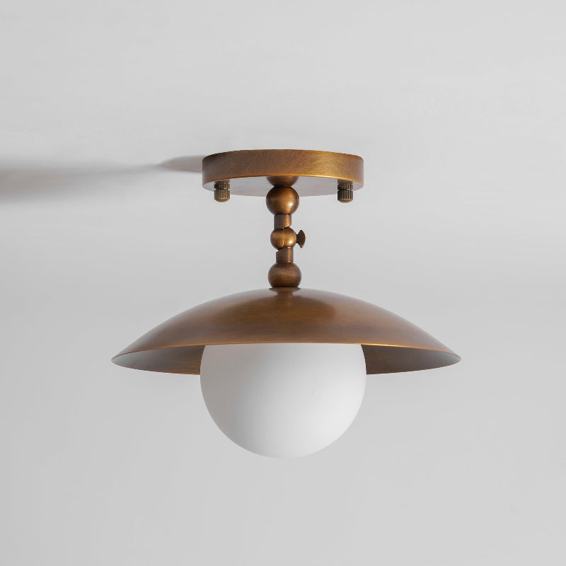 Plafondlamp Messing Glas Ø25cm Semi-Flush Klassiek Design G9 Fitting Handig Monteerbaar Woonkamer Slaapkamer | Sulvida