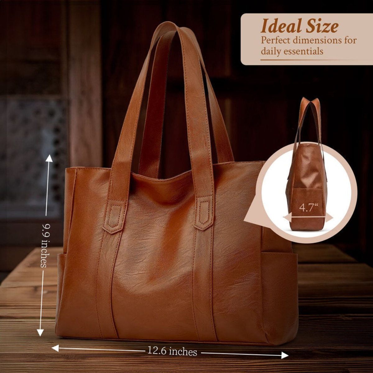 Sac à bandoulière en cuir avec fermeture magnétique, café, cognac, beige, sac à main vintage, bandoulière pour femme, élégant | Sulvida