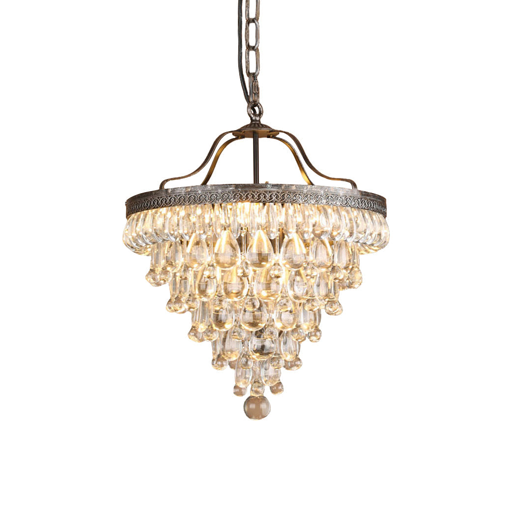 Kristallen Kroonluchter met Ijzeren Armen – Antiek Brons Vintage Plafondlamp voor Woonkamer Eetkamer | Sulvida
