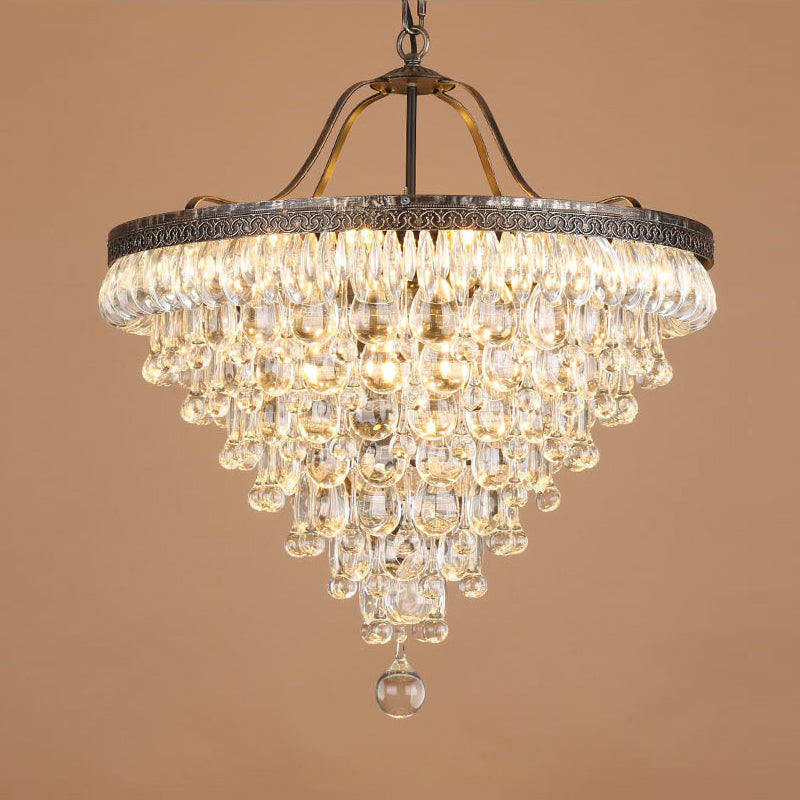 Kristallen Kroonluchter met Ijzeren Armen – Antiek Brons Vintage Plafondlamp voor Woonkamer Eetkamer | Sulvida