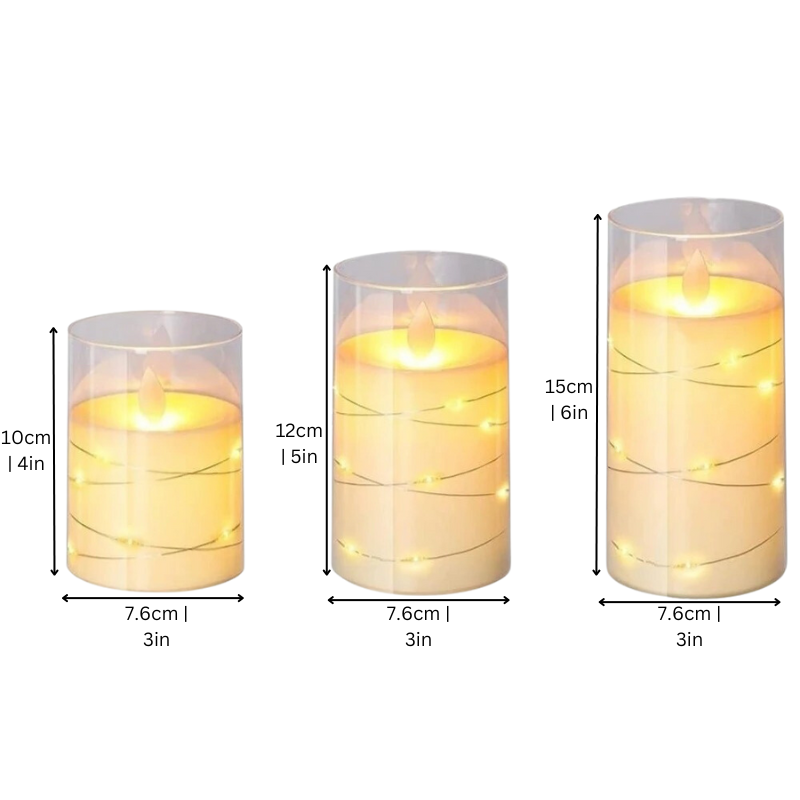 LED Kaarslichten met Afstandsbediening – Set van 3 Kaarsen met Warmwit Licht en Sfeerlichtjes – Flamloze Kaarsen voor Interieur en Feestversiering | Sulvida