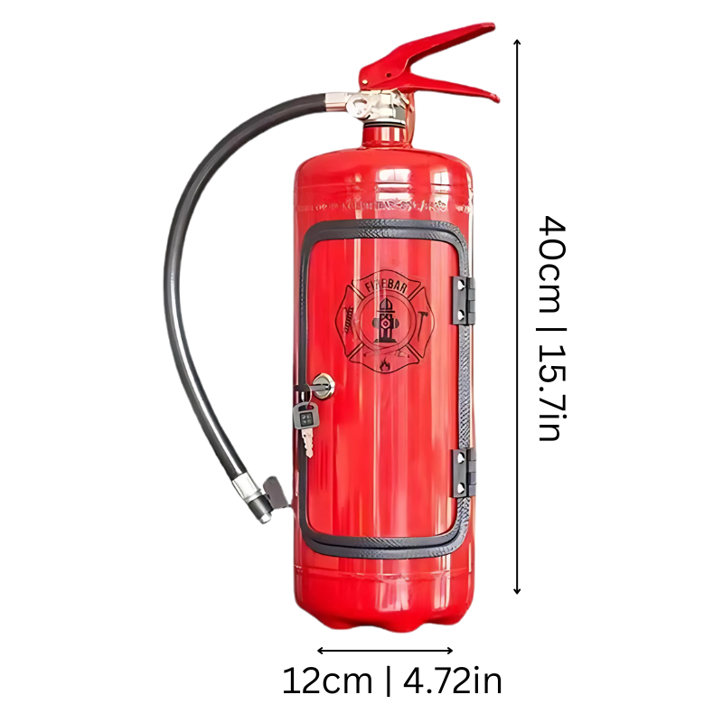 Mini-Bar uit Gerecyclede Feuerlöscher – Uniek Design Woonaccessoire voor Bier en Drankjes met Handgemaakte Robuuste Afwerking en Industriële Uitstraling | Sulvida