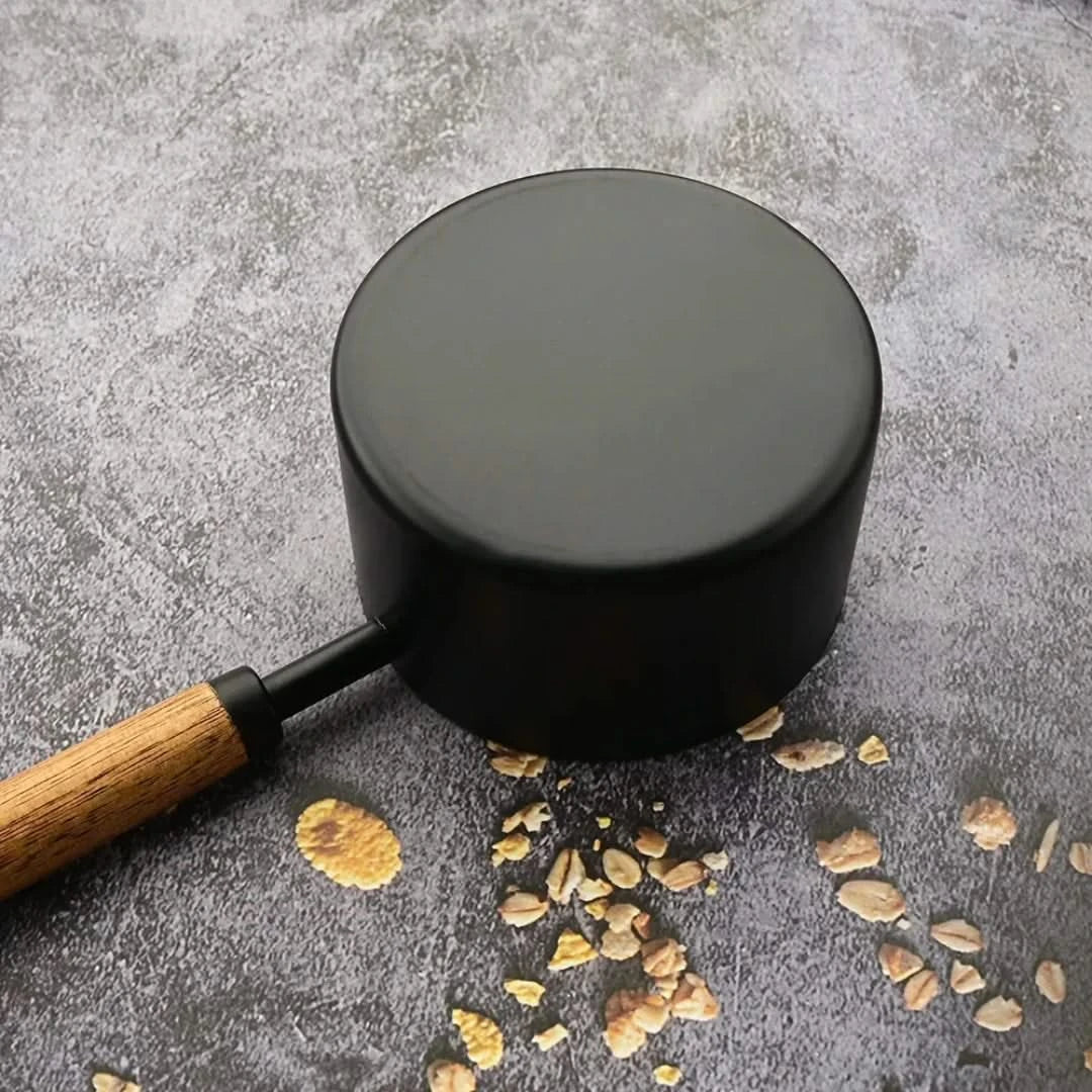 Edelstahl-Messlöffel-Set mit Holzgriff – 3-teiliges Küchenmesswerkzeug in Schwarz, Gold und Silber | Sulvida