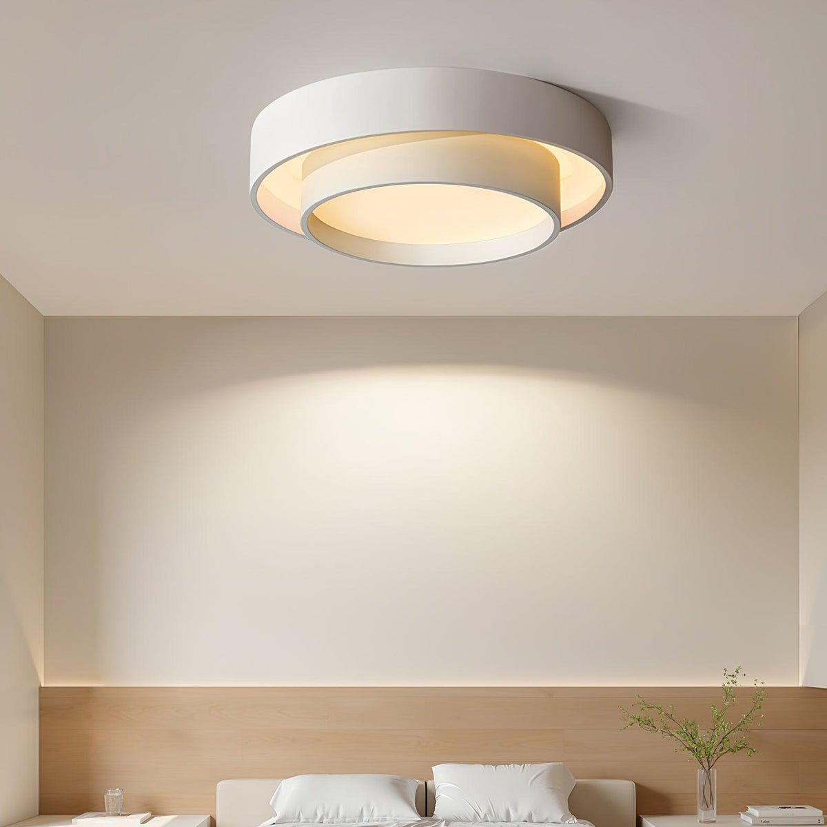 Plafondlamp Dubbele Ring Cilindervorm Modern Dimbaar met Afstandsbediening Strak Design Woonkamer Slaapkamer | Sulvida