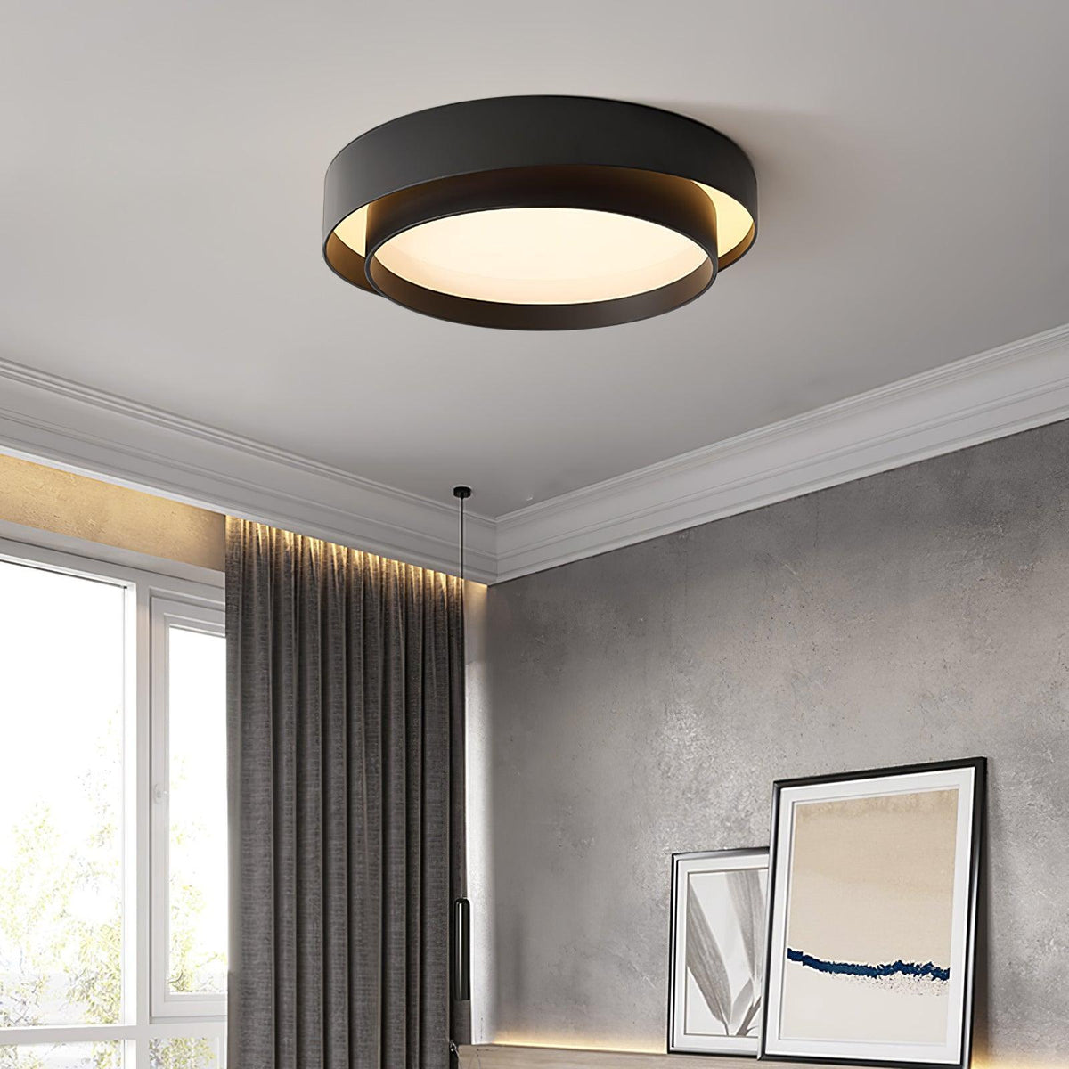 Plafondlamp Dubbele Ring Cilindervorm Modern Dimbaar met Afstandsbediening Strak Design Woonkamer Slaapkamer | Sulvida