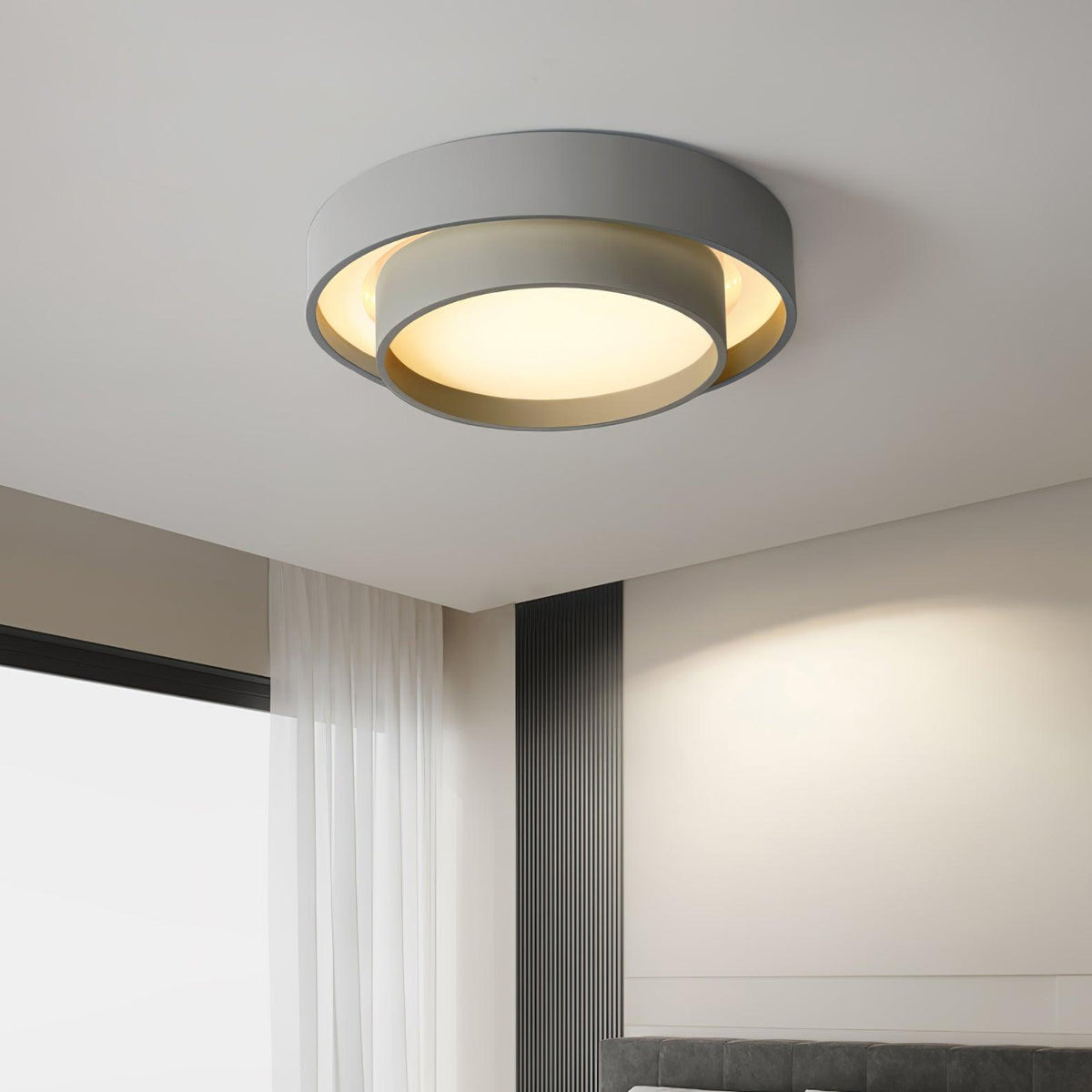 Plafondlamp Dubbele Ring Cilindervorm Modern Dimbaar met Afstandsbediening Strak Design Woonkamer Slaapkamer | Sulvida