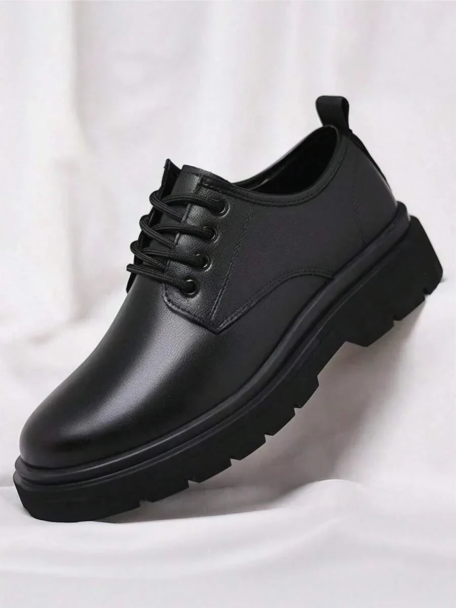 Herenschoenen Derby Zwart Veterschoenen Profielzool Casual Klassiek Business Comfortabel Robuust Stijlvol | Sulvida