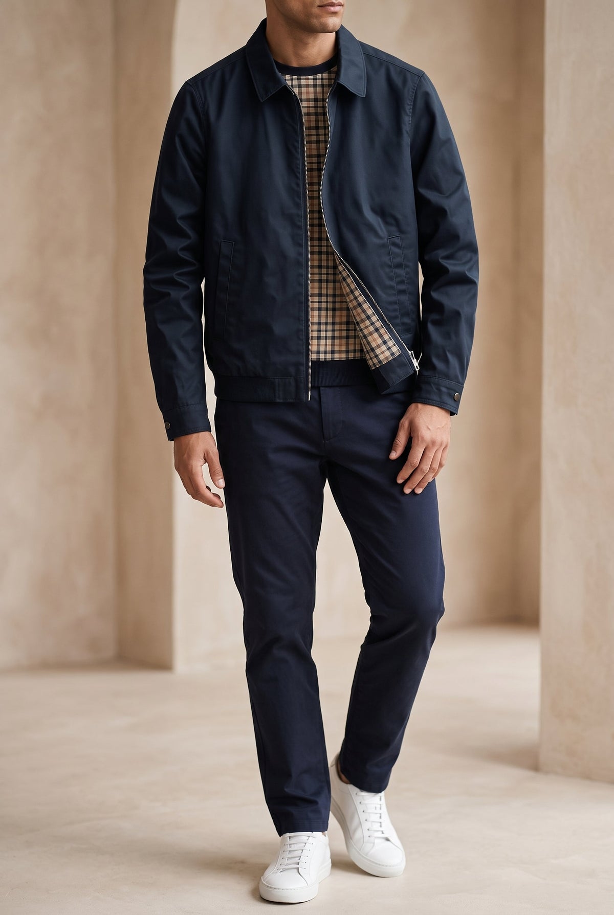 Veste Harrington pour homme, col pointu, style bomber doublé, veste de printemps décontractée et élégante, design rétro classique | Sulvida