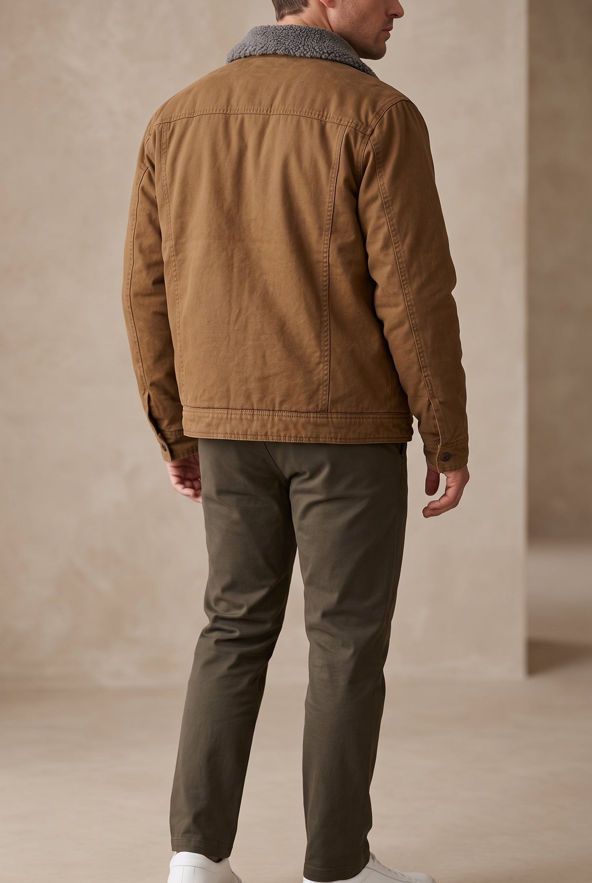 Suède Herenjack Western Stijl met Decoratieve Naden Hip Lengte Lente Herfst Casual Smart Jas met Knopen | Sulvida