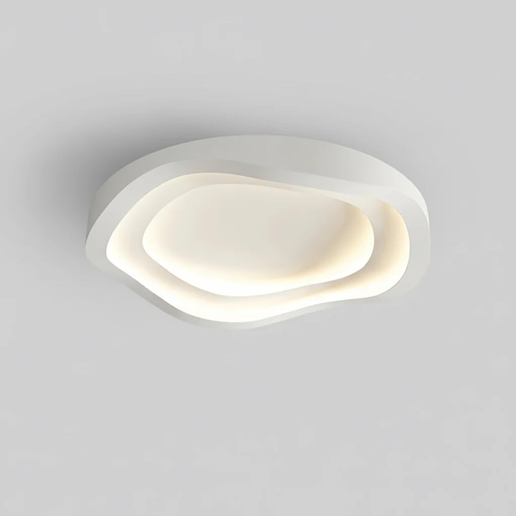 Ronde plafondlamp met golvend reliëf dimbaar LED metaal modern design voor woonkamer slaapkamer hal gang | Sulvida