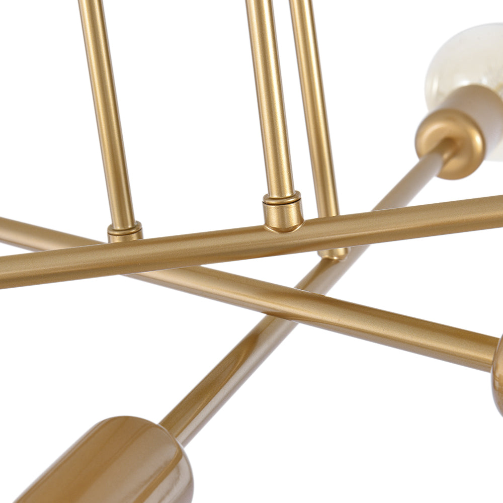 Plafondlamp Messing Semi-Flush 6-Lichts Sputnik Design Goud Modern Verlichtingsarmatuur E26 E27 Fitting | Sulvida