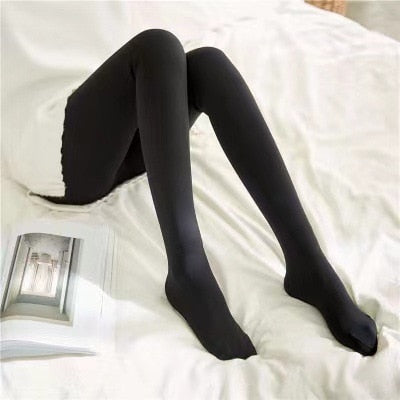 Thermische Fleece Panty Zwart Grijs Bruin Beige Huidskleur Met Voet Halve Voet 80-300 Gram Warme Maillot | Sulvida