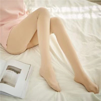 Thermische Fleece Panty Zwart Grijs Bruin Beige Huidskleur Met Voet Halve Voet 80-300 Gram Warme Maillot | Sulvida