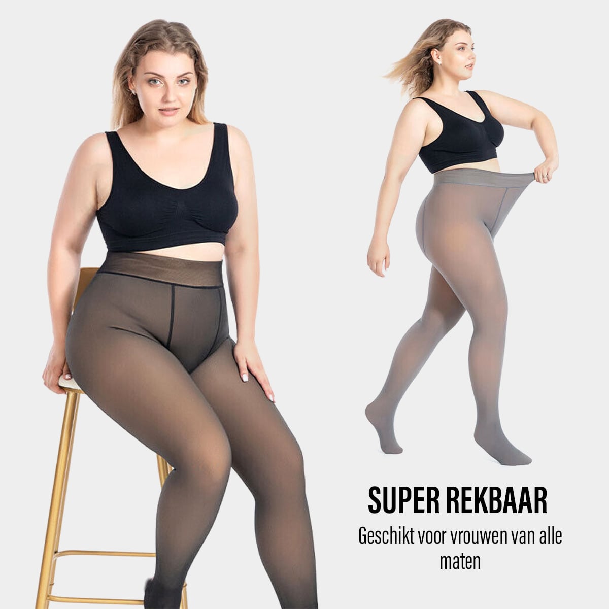 Thermische Fleece Panty Zwart Grijs Bruin Beige Huidskleur Met Voet Halve Voet 80-300 Gram Warme Maillot | Sulvida