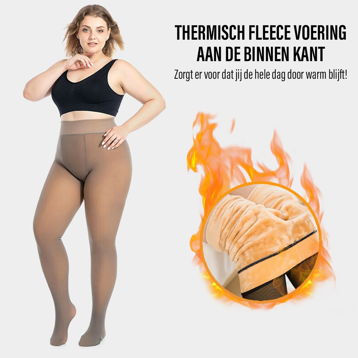Thermische Fleece Panty Zwart Grijs Bruin Beige Huidskleur Met Voet Halve Voet 80-300 Gram Warme Maillot | Sulvida