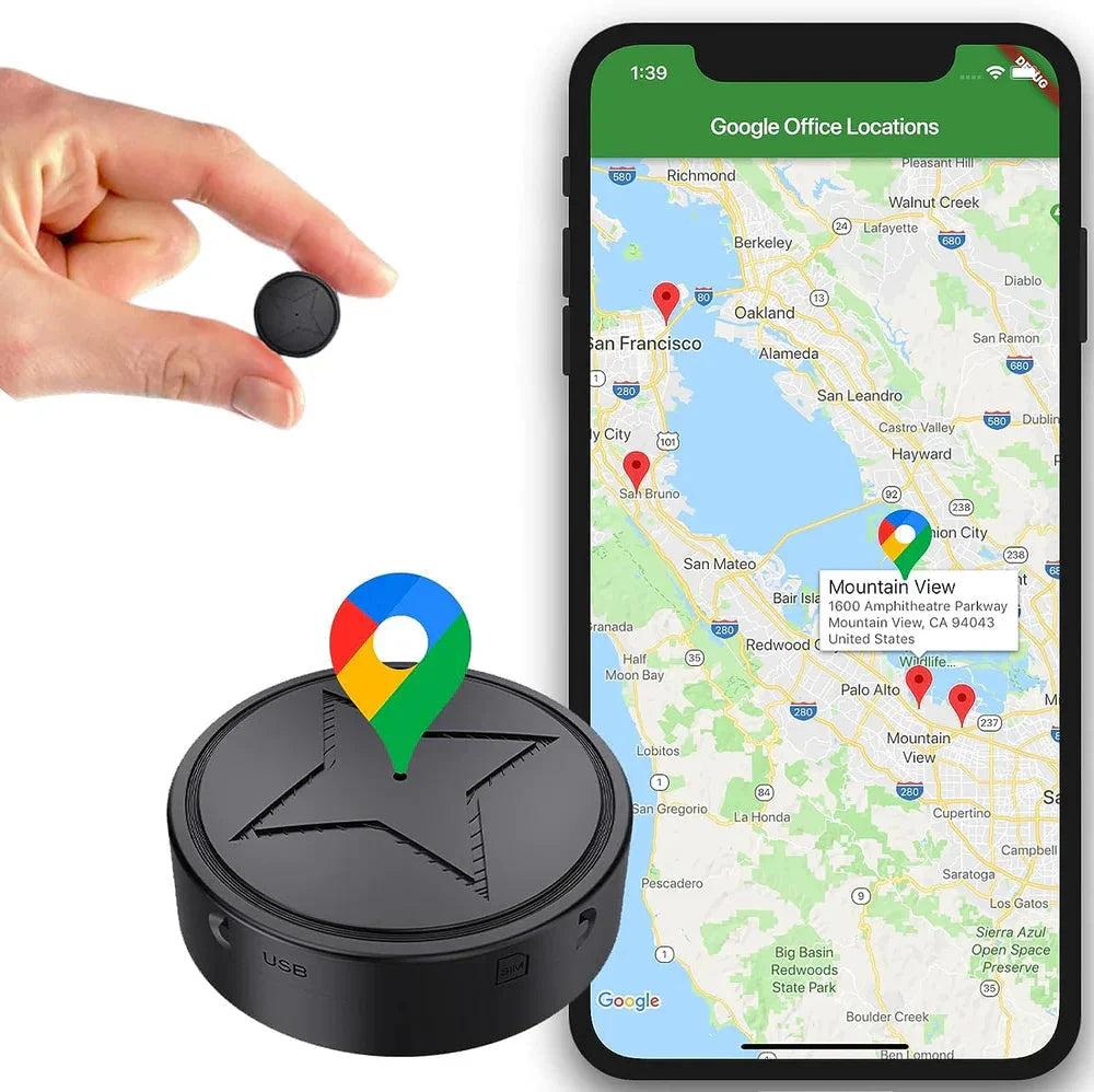 Magnetische GPS-tracker - Realtime locatiebepaling auto voertuig motor - Compacte volg-apparaat locatie tracking | Sulvida