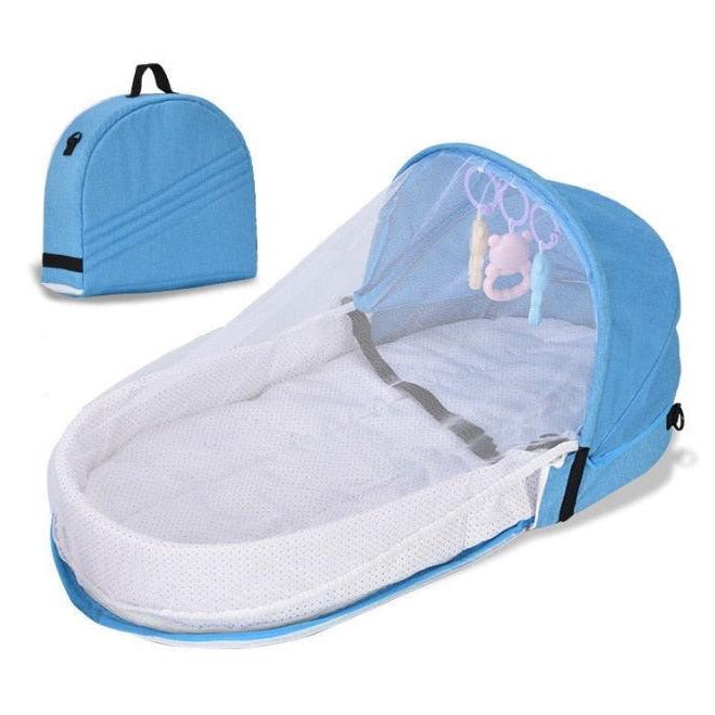 Pop-up Babybedje met Muggengaas Opvouwbare Reisbaby 0-18 Maanden Roze Blauw Groen Draagbaar Campingbedje | Sulvida