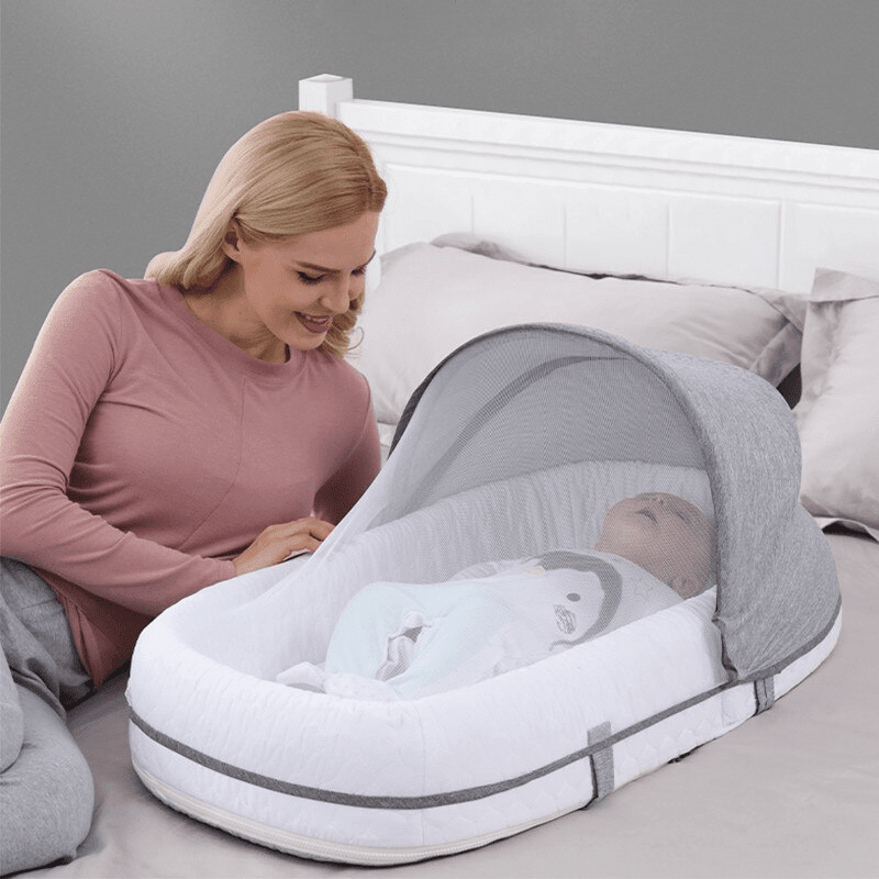 Pop-up Babybedje met Muggengaas Opvouwbare Reisbaby 0-18 Maanden Roze Blauw Groen Draagbaar Campingbedje | Sulvida