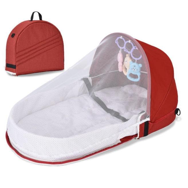 Pop-up Babybedje met Muggengaas Opvouwbare Reisbaby 0-18 Maanden Roze Blauw Groen Draagbaar Campingbedje | Sulvida