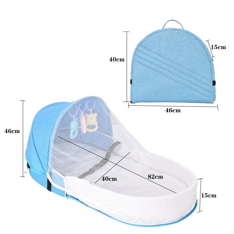 Pop-up Babybedje met Muggengaas Opvouwbare Reisbaby 0-18 Maanden Roze Blauw Groen Draagbaar Campingbedje | Sulvida
