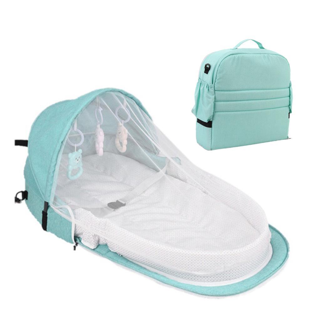 Pop-up Babybedje met Muggengaas Opvouwbare Reisbaby 0-18 Maanden Roze Blauw Groen Draagbaar Campingbedje | Sulvida