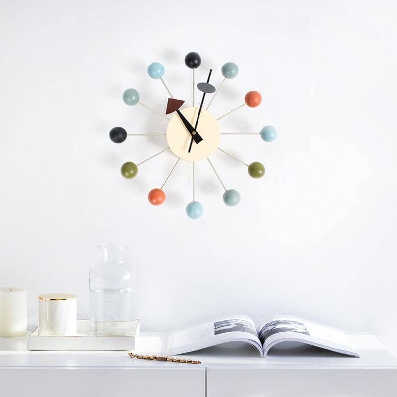 Abstracte Wandklok met 3D-Baldesign 32 cm Zwart-Grijs Minimalistisch Design Stille Quartzbeweging Siliconen | Sulvida
