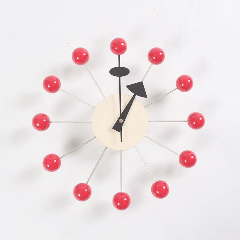 Abstracte Wandklok met 3D-Baldesign 32 cm Zwart-Grijs Minimalistisch Design Stille Quartzbeweging Siliconen | Sulvida