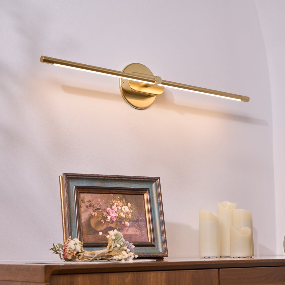 Lineaire Wandlamp Oplaadbaar met Touchbediening en Dimfunctie voor Badkamer Spiegel Hal Toilet Kantoor | Sulvida