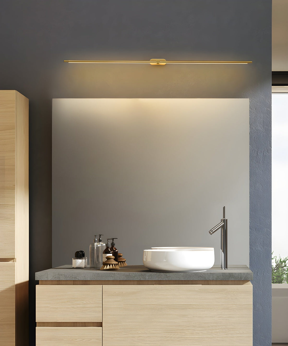Lineaire Wandlamp Oplaadbaar met Touchbediening en Dimfunctie voor Badkamer Spiegel Hal Toilet Kantoor | Sulvida