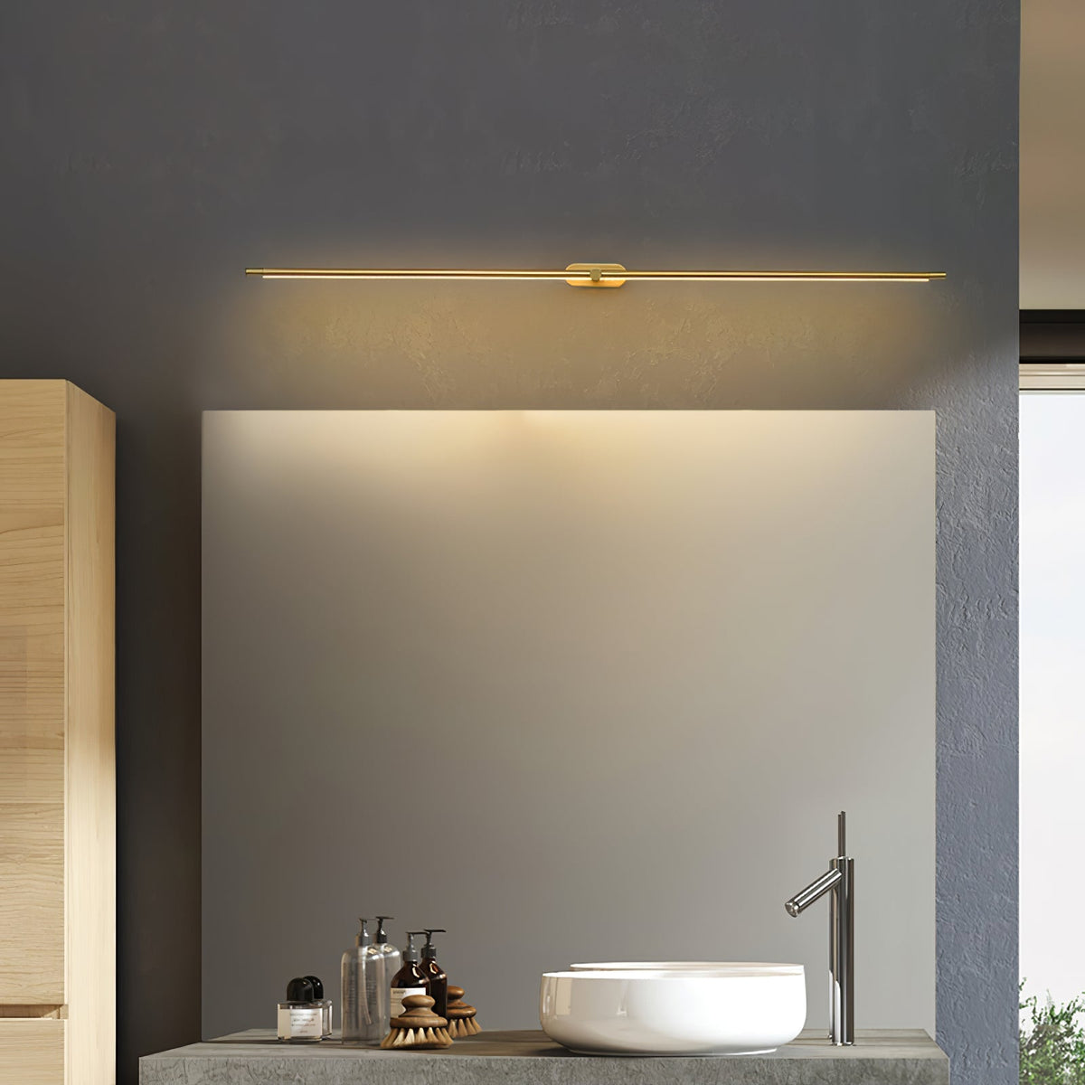 Lineaire Wandlamp Oplaadbaar met Touchbediening en Dimfunctie voor Badkamer Spiegel Hal Toilet Kantoor | Sulvida