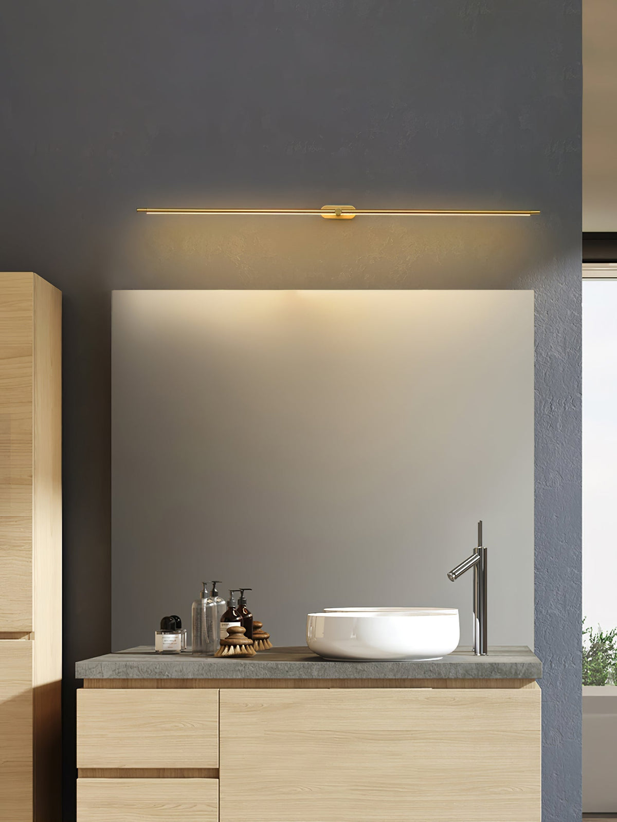 Lineaire Wandlamp Oplaadbaar met Touchbediening en Dimfunctie voor Badkamer Spiegel Hal Toilet Kantoor | Sulvida