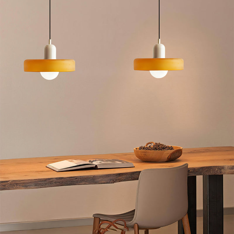 Glazen hanglamp verstelbare kabel ronde pendellamp eettafel woonkamer verlichting modern design sfeervolle ruimte | Sulvida