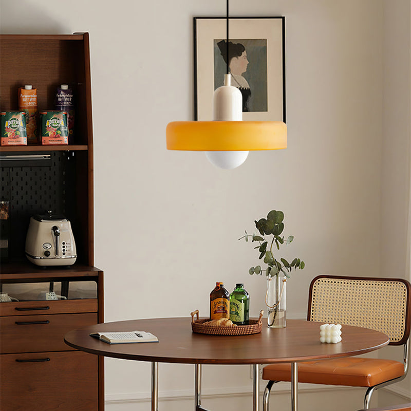 Glazen hanglamp verstelbare kabel ronde pendellamp eettafel woonkamer verlichting modern design sfeervolle ruimte | Sulvida