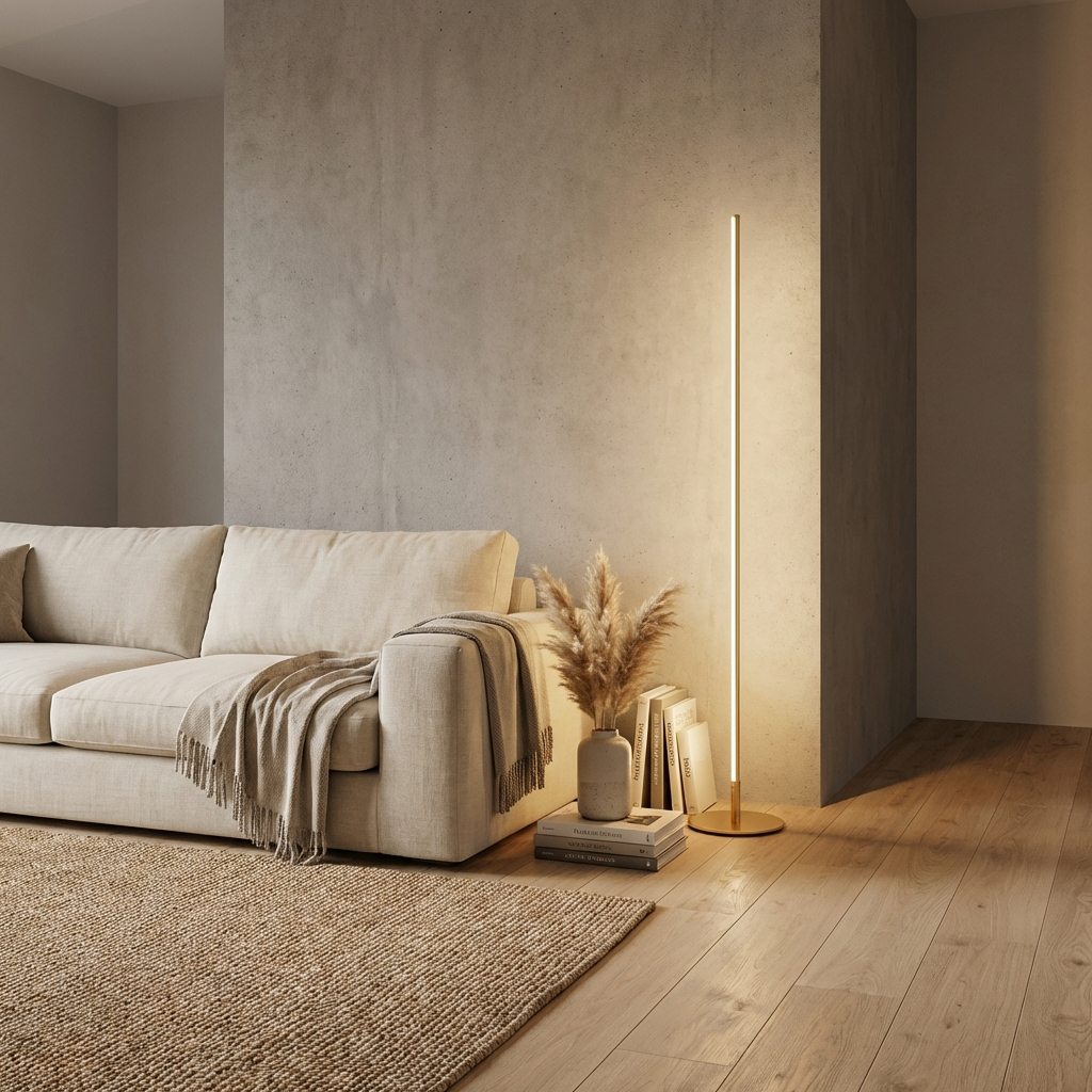 Smalle Staande Lamp LED Metaal 150cm Minimalistisch Modern Design Zwart Goud Zilver Leeshoek Woonkamer | Sulvida