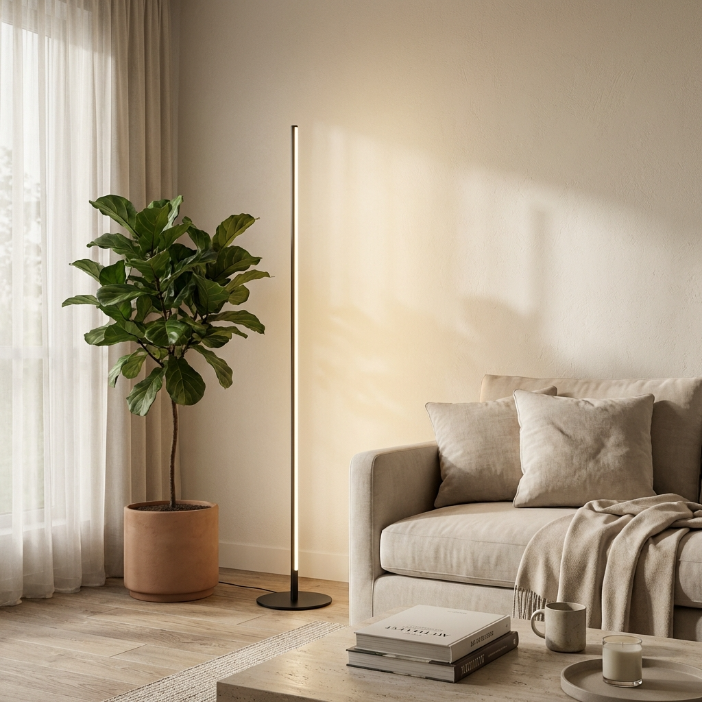 Smalle Staande Lamp LED Metaal 150cm Minimalistisch Modern Design Zwart Goud Zilver Leeshoek Woonkamer | Sulvida