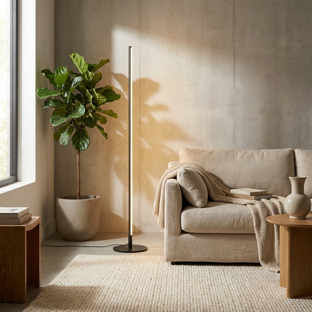 Smalle Staande Lamp LED Metaal 150cm Minimalistisch Modern Design Zwart Goud Zilver Leeshoek Woonkamer | Sulvida
