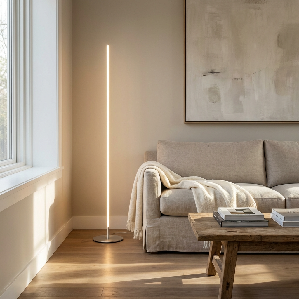 Smalle Staande Lamp LED Metaal 150cm Minimalistisch Modern Design Zwart Goud Zilver Leeshoek Woonkamer | Sulvida