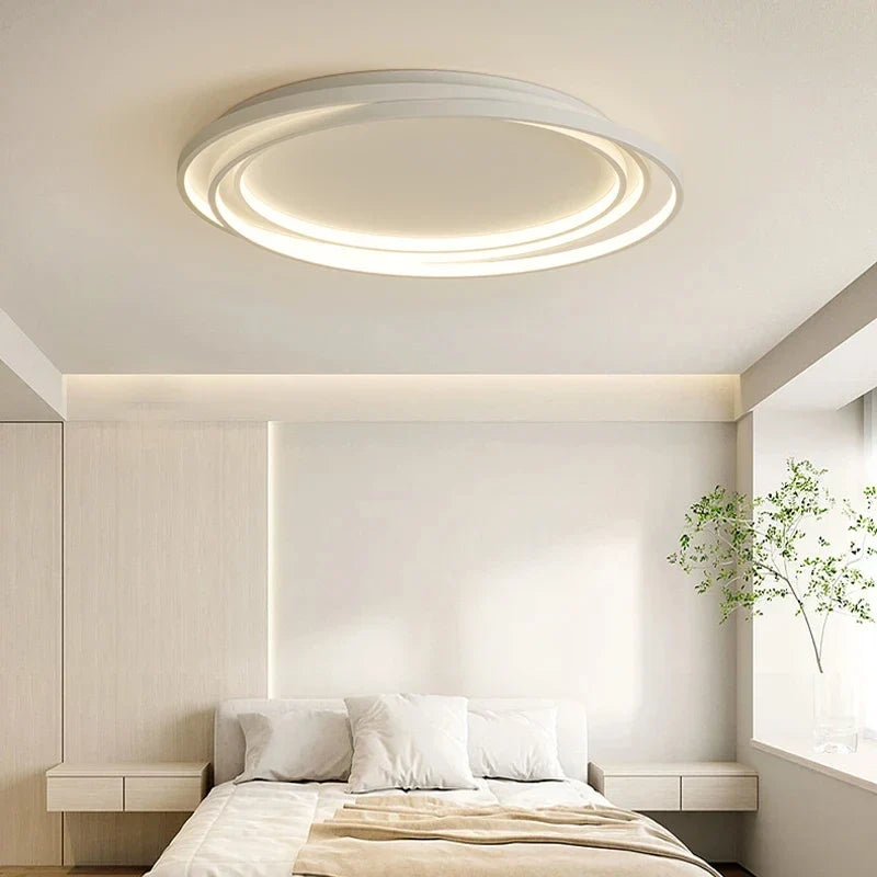 Ronde plafondlamp met LED-ring modern design metaal acryl dimbaar sfeerverlichting voor woonkamer slaapkamer | Sulvida