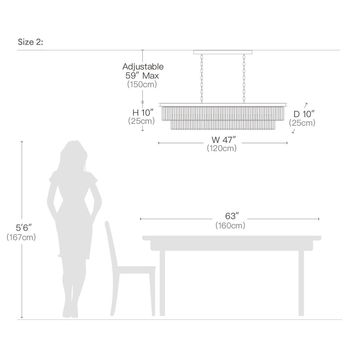 Rechthoekige kristallen kroonluchter zwart metaal E12 verstelbaar hangend 80-120 cm luxe eetkamer keuken | Sulvida