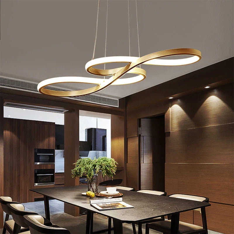 Moderne Hanglamp Aluminium Zwart Goud LED Dimbaar Eetkamer Slaapkamer Woonkamer Sfeervol Interieur Design | Sulvida