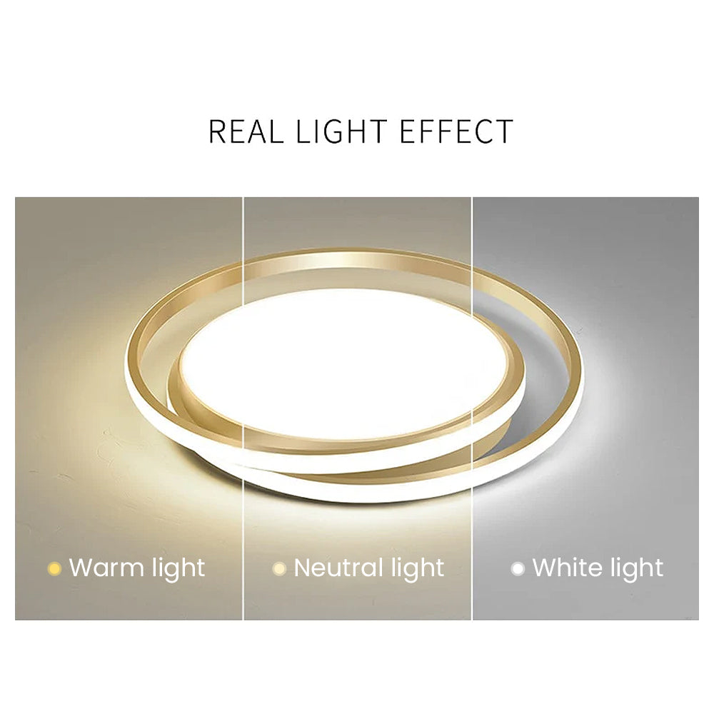 Ronde plafondlamp met geïntegreerde LED-verlichting ijzer acryl voor woonkamer slaapkamer eetkamer modern | Sulvida